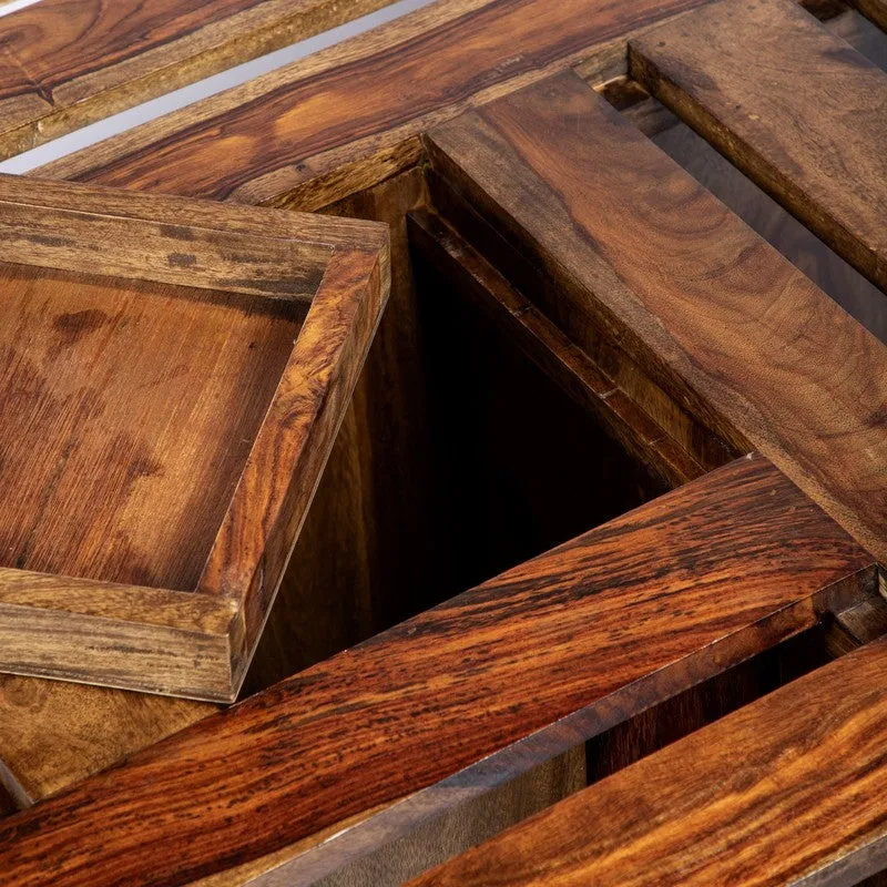 Yervon Sheesham Wooden Center Table - Brown media 7
