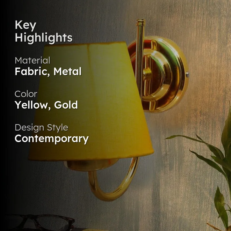 Galora Fabric & Metal Wall Lamp - Yellow media 2