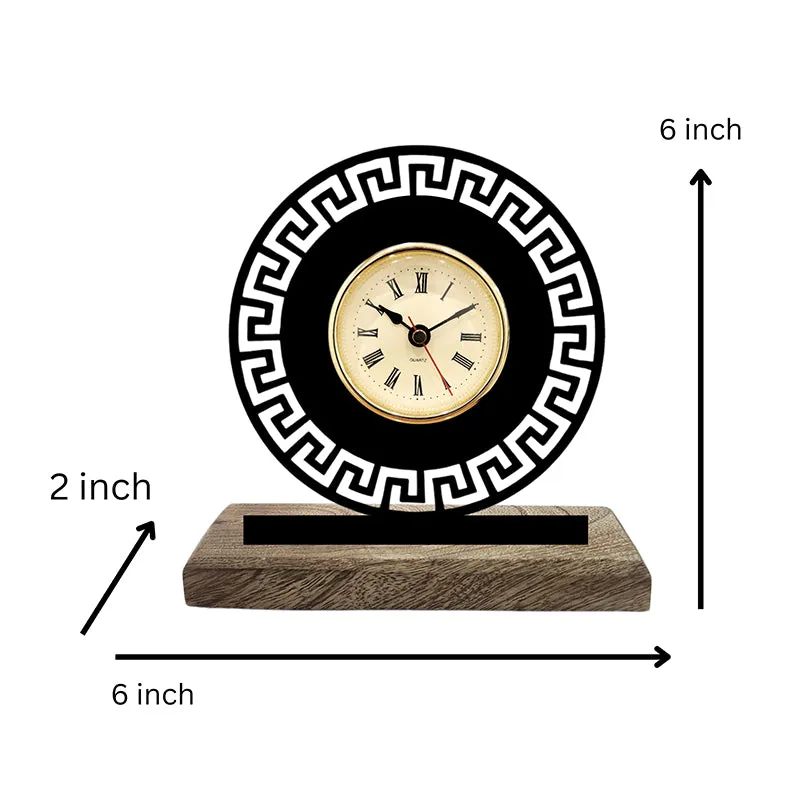 Greek Key Analog Table Clock media 5