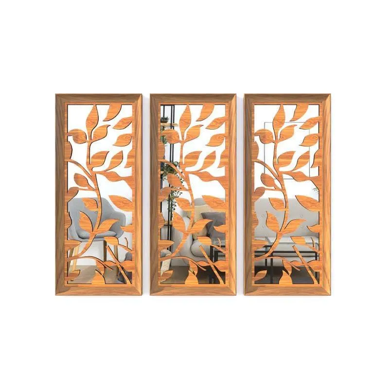 Leafie Decorative MDF Wall Accent (Orange) - Set Of Three media 5