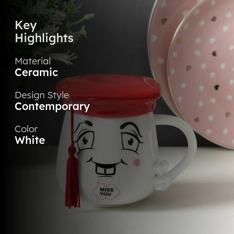 Graduation Cap Mug With Lid (400 mL) - Red media 2
