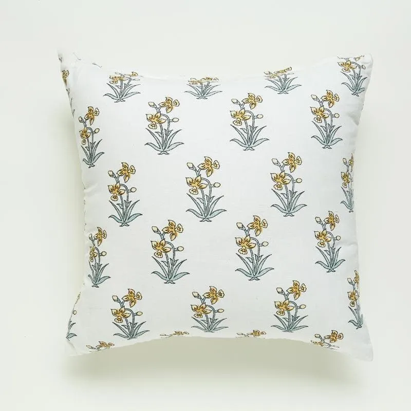 Gulmohar Bagh Cushion Cover (Yellow) - Set Of Five media 3
