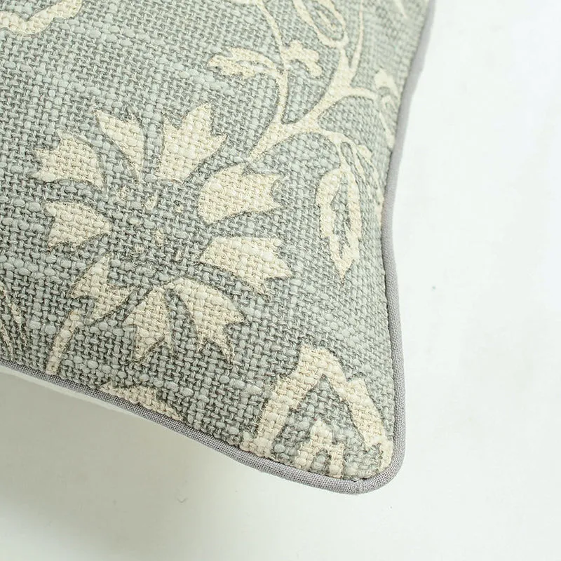 Imperial Petals Woven Cotton Cushion Cover (Grey) - Set Of Two media 4