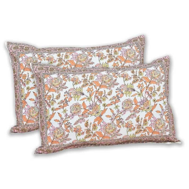 Miksha Floral Cotton Bedsheet (Peach) - 210 TC media 4