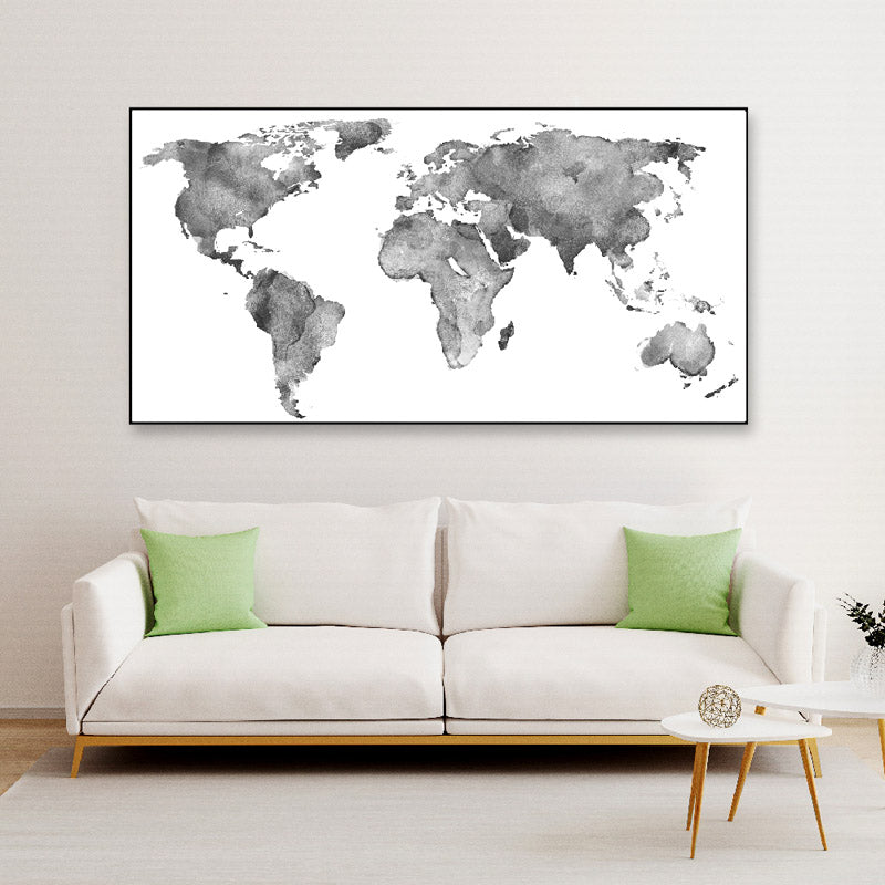 World Map Sketch Canvas Wall Painting