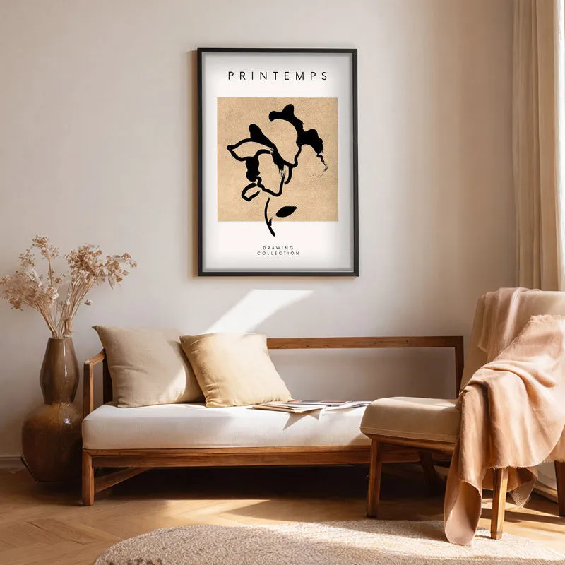 Petaline Canvas Wall Painting With Black Frame media 1