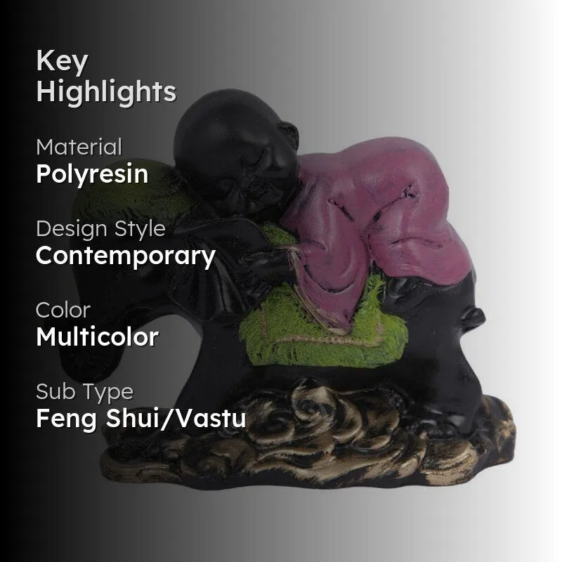 Baby Monk Hug Showpiece media 2