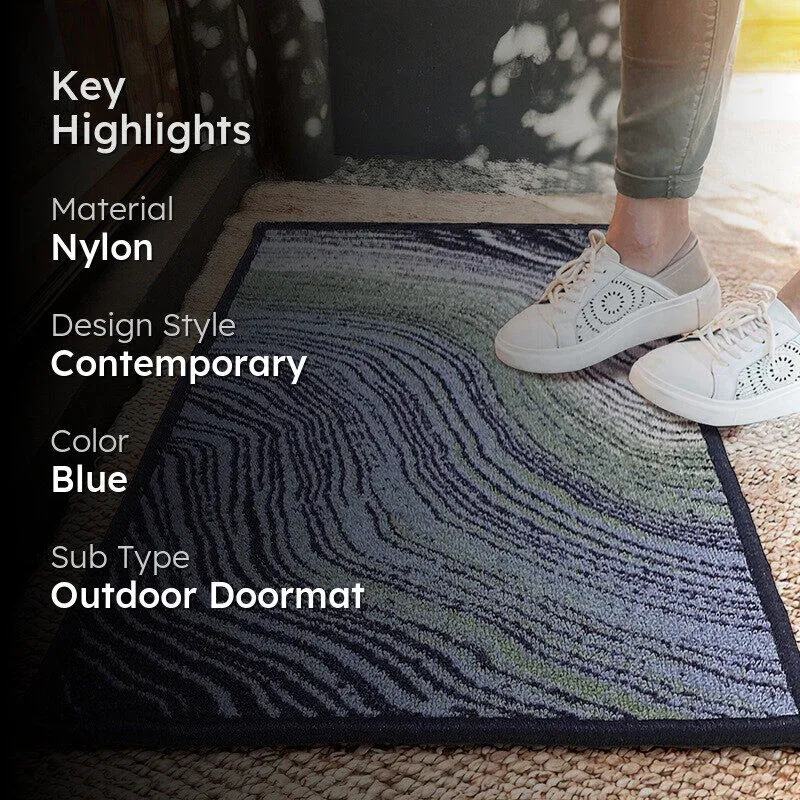 Lynk Abstract Nylon Door Mats - Blue media 2