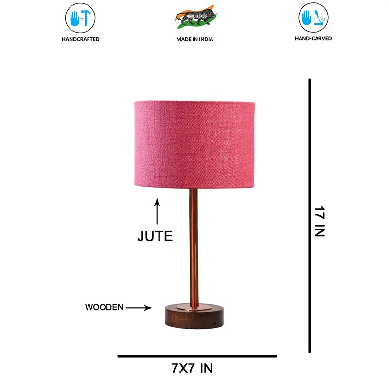 Sienna I Rodin Wooden Table Lamp - Pink,Copper,Brown media 7