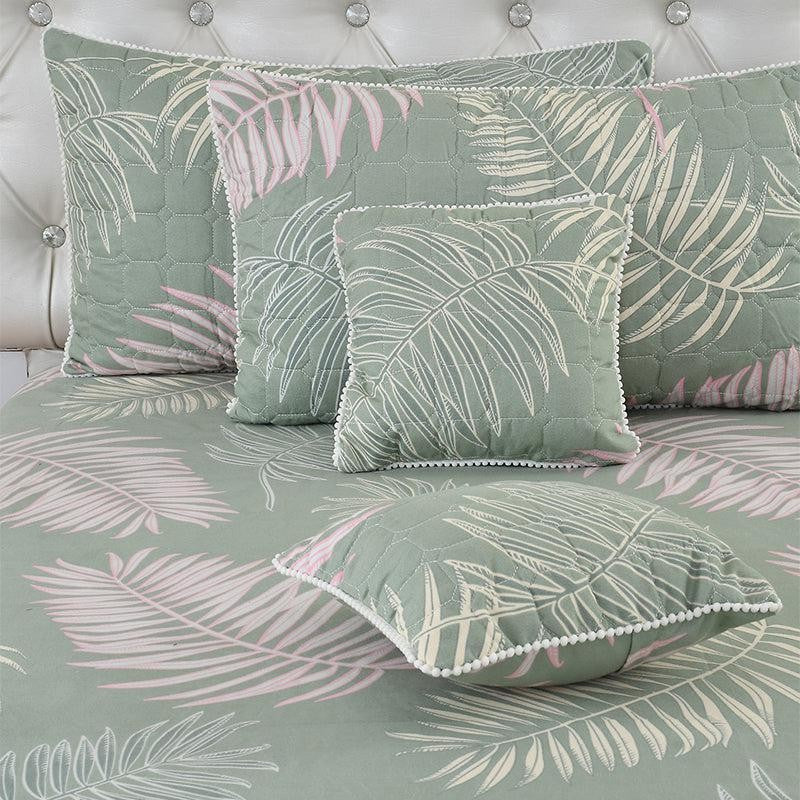 Fern Fancy Pompom Laced Microfiber Bedding Set - Five Piece Set media 5