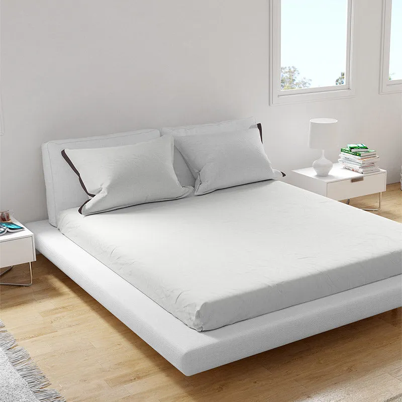 Solid Bliss Sateen Solid Cotton Bedsheet (Pearl Whilte) - 250 TC media 1