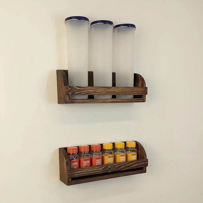 Velvetash set of 2 Wooden Wall Shelf Organiser media 4