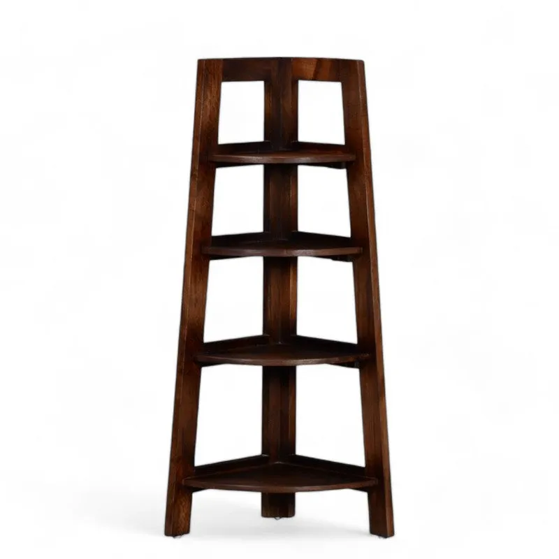 Vverox Sheesham Wooden Wall & Book Shelve - Brown media 3