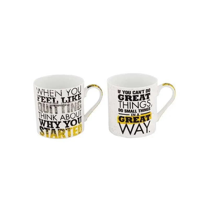 Quotes Bone China Coffee Mug (350 mL Each) - Set of Two media 5