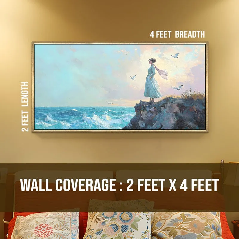 Cliffside Reverie Canvas Wall Painting With Frame media 8
