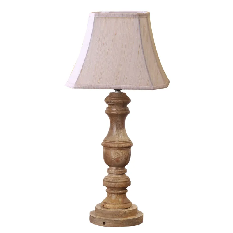 Allume I Carve Wooden Table Lamp - White,Brown media 6