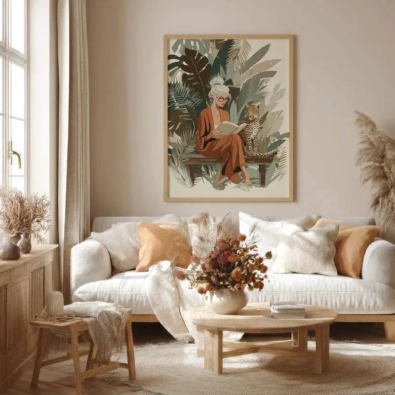 Wild Whimsy Canvas Wall Painting - Brown Frame media 4