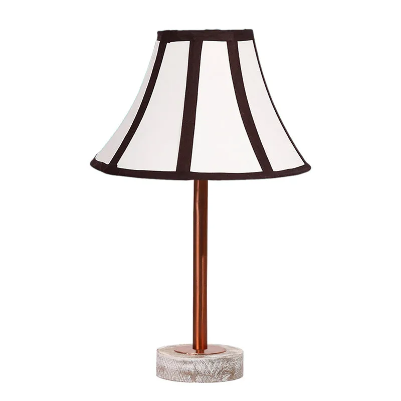 Stripra Rodin Wooden Table Lamp - White,Copper media 4