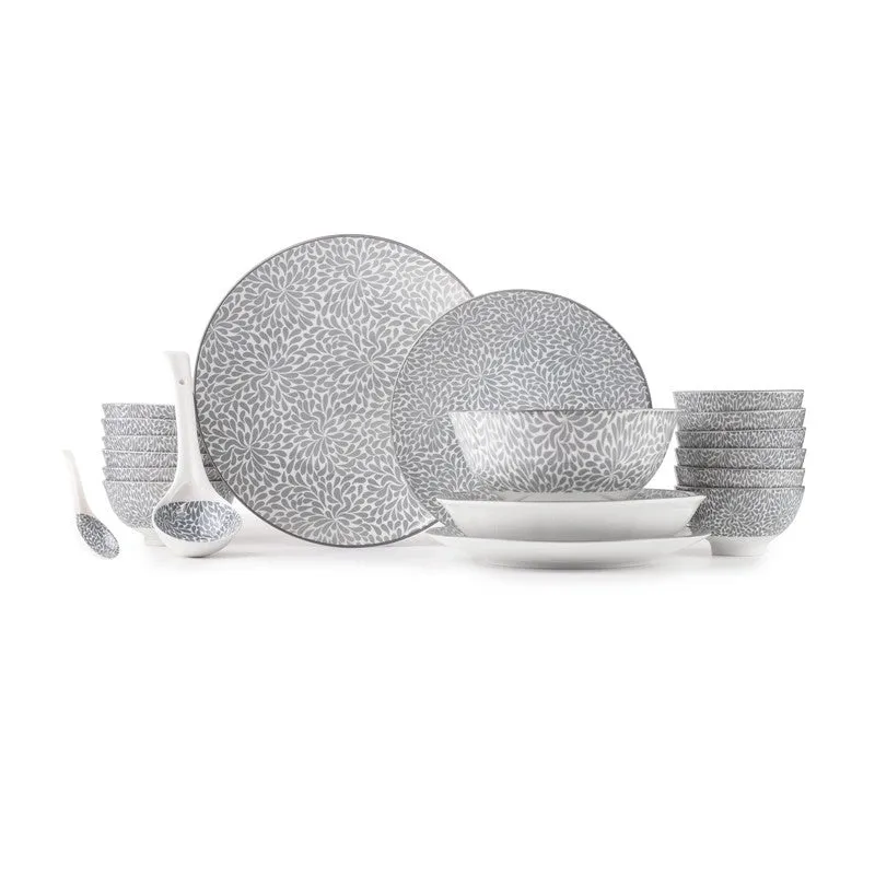 ServeHarbor Porcelain Dinner Set (Grey) - 35 Piece Set media 3
