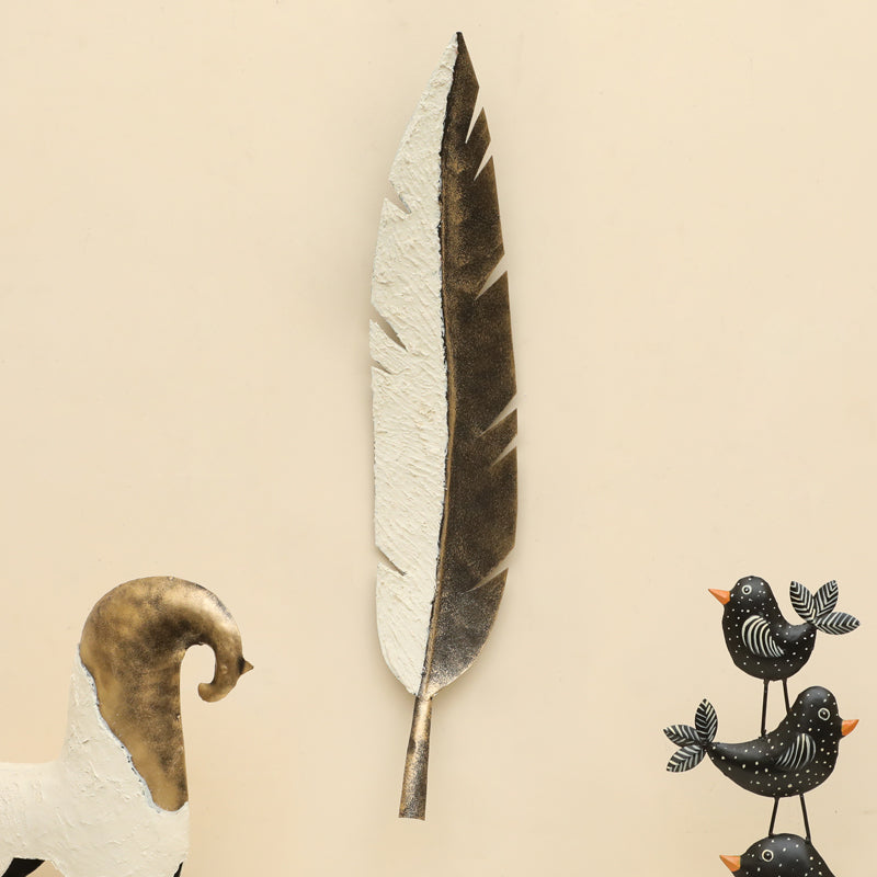 Feather Of light Metal Wall Accent