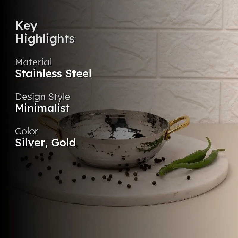 Vintage Allure Hammered Kadhai Serving Pot - 500 ML media 2