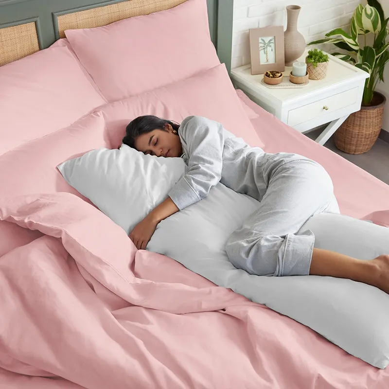 Maison Solid Cotton Pillow Cover (Cameo Rose,400TC) - Set Of Two media 12