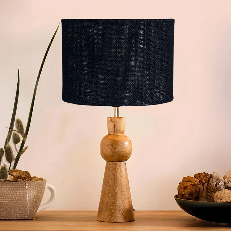 Angler Jute Wooden Table Lamp - Black,Brown media 2