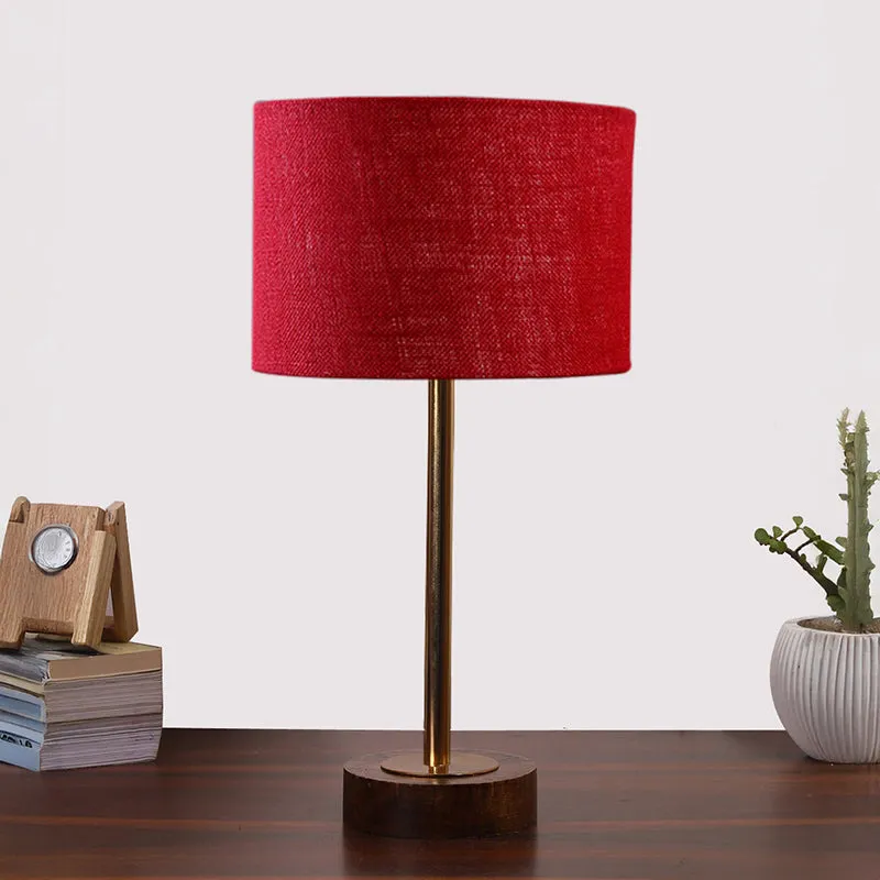 Sienna I Rodin Wooden Table Lamp - Maroon,Gold,Brown media 3