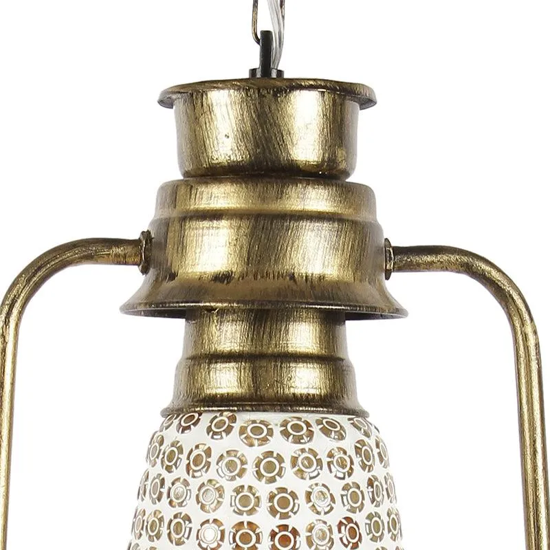 Navina Mosaic Lantern Glass Ceiling Lamp - Gold media 3