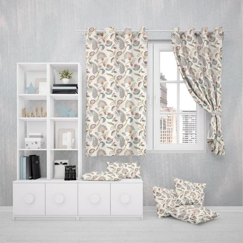 Haruna Single Curtain - Yellow & Turquoise media 4