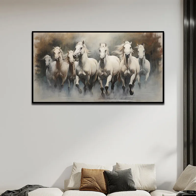 Moody Palominos Canvas Wall Painting With Frame - Black media 5