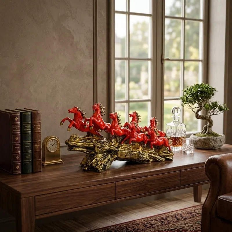 Galloping Grace Horse Resin Showpiece - Red media 1