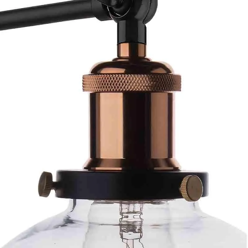 Globe Shine Glass & Metal Wall Lamp - Copper media 6