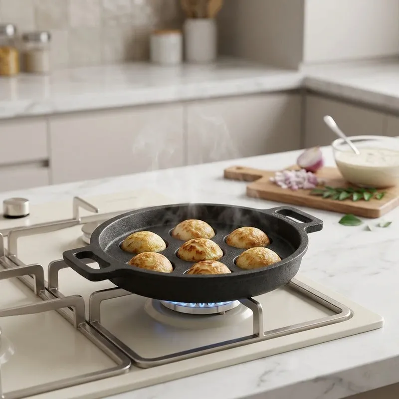 Loha Pod Cast Iron Paniyaram Pan - 22 cm media 1