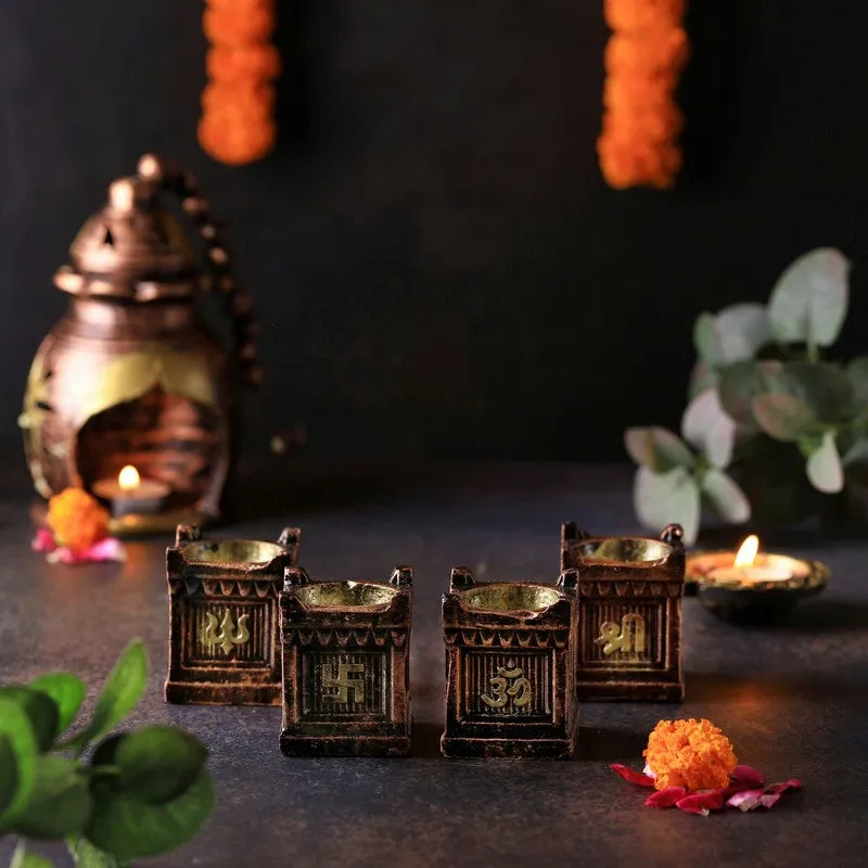 Tulsi Tea Light Holder - Set Of Four media 3