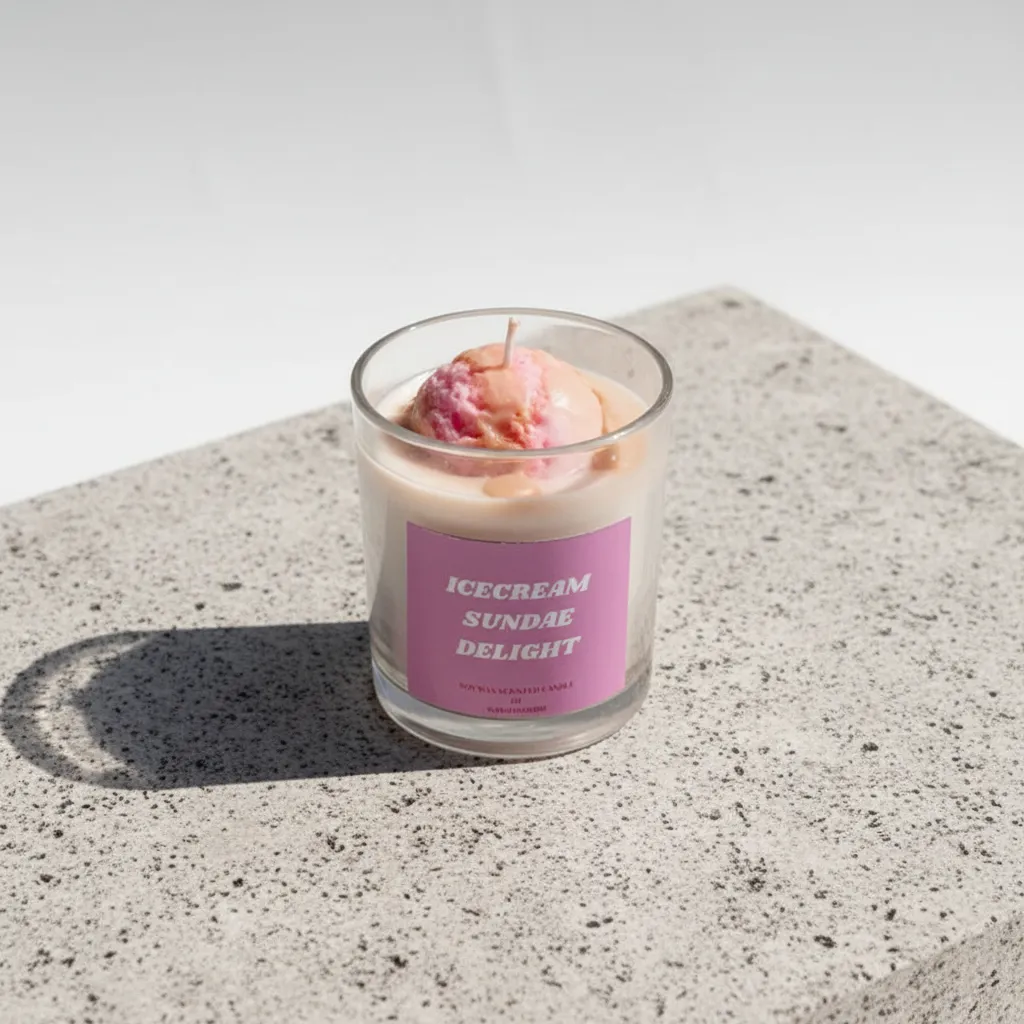 Ice Cream Sundae Scented Candle - Strawberry media 1