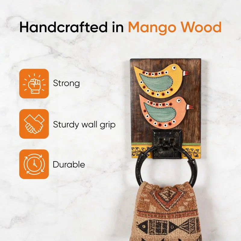 Duo Chirp Wooden Handcrafted Towel Hanger media 5