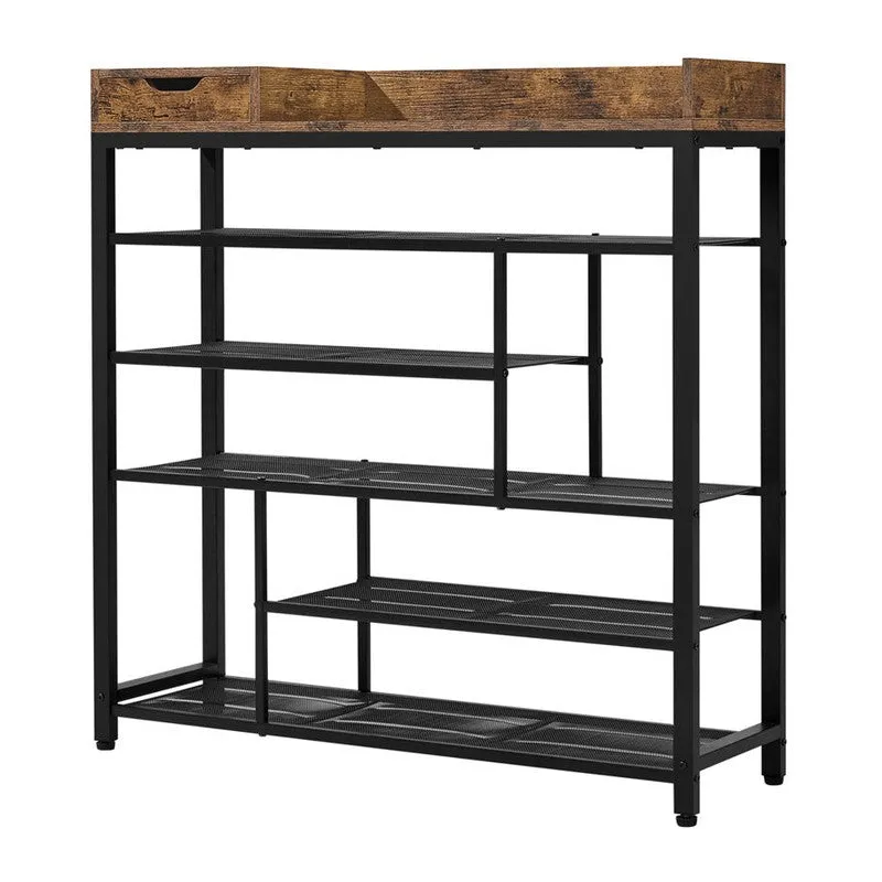 Prism Metal Shoe Rack - Black,Brown media 6