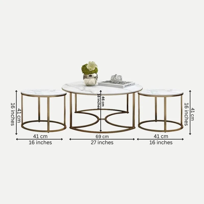 Nyxette Accent Table with Marble Top - Set Of Three media 8