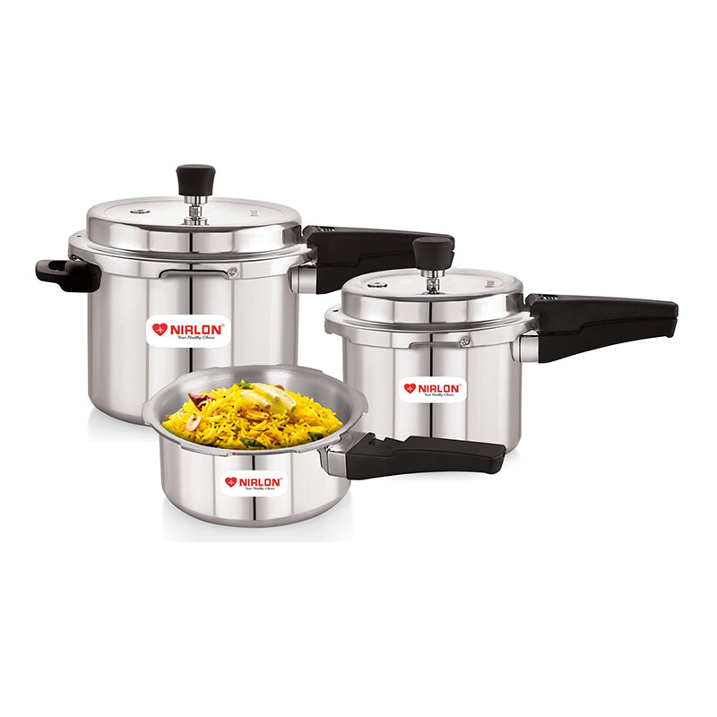 Nirlon Pressure Cooker (5000 mL/3000 mL/2000 mL) -  Set Of Three media 4