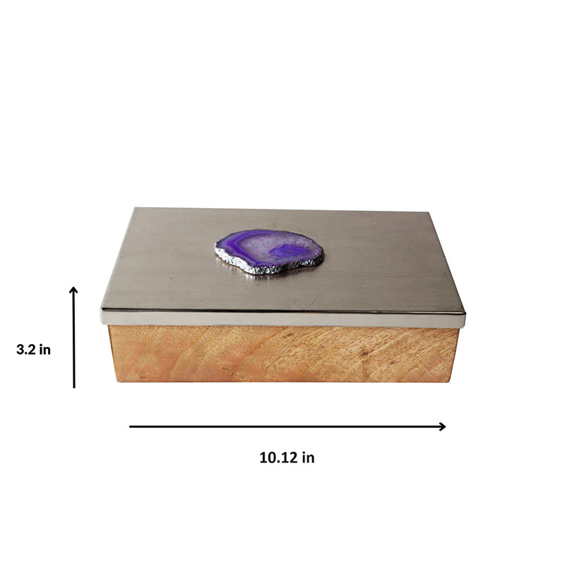 Stove Chest Wood & Agate Storage Box - Green media 6