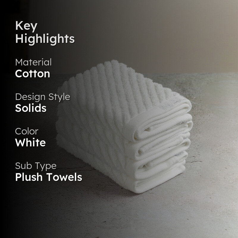 Nautica Dove Cotton Hand & Face Towel (White) - Set Of Four media 2