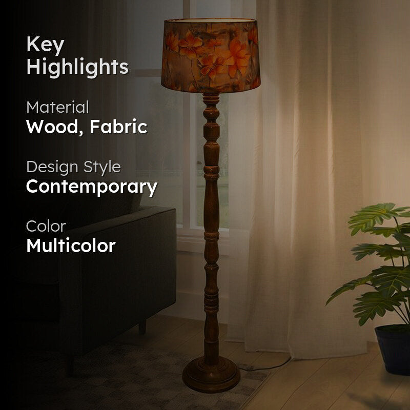Fleurina Curve Wooden Floor Lamp media 2