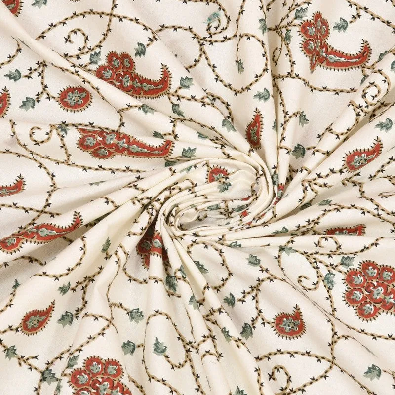 Crimson Vine Cotton Bedsheet - 200 TC media 6