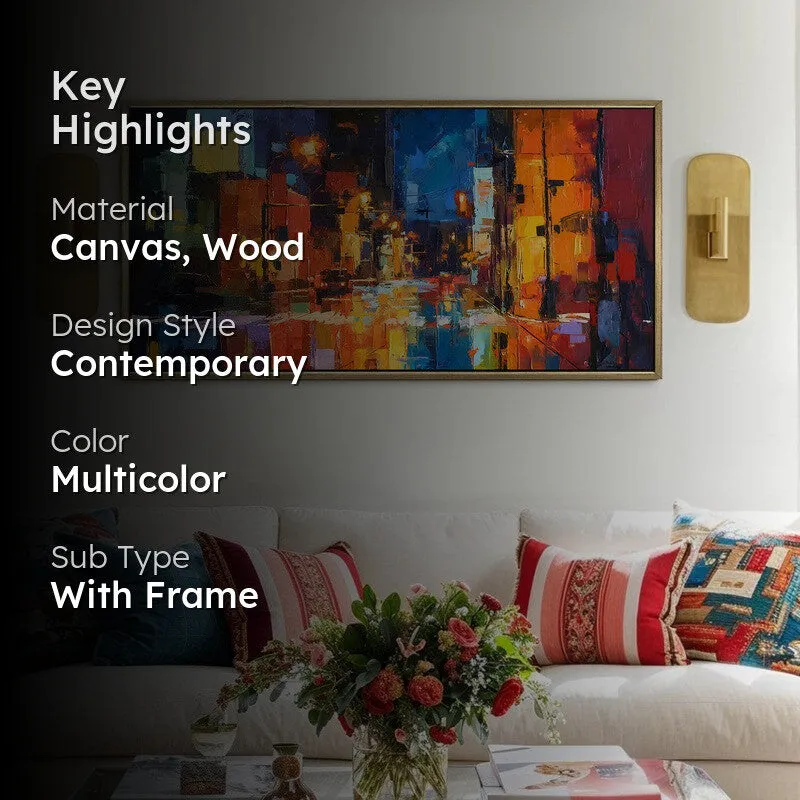 Midnight Streets Canvas Wall Painting With Frame media 2