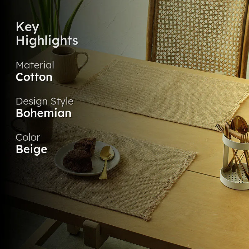 Opus Cotton Table Mat (Beige) - Set Of Two media 2