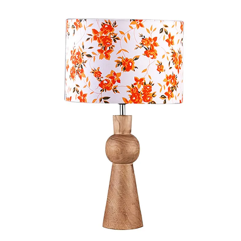 Blush Fabric Table Lamp - Orange,White,Brown media 5