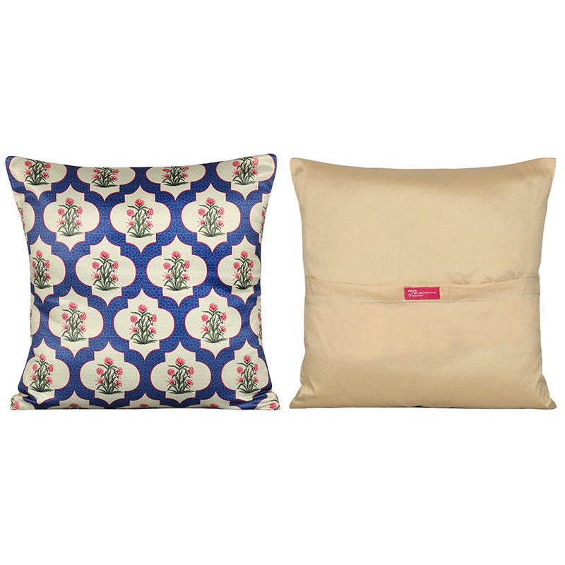 India Circus Poppy Portal Printed Satin Polyester Satin Cushion Cover - Set Of Five media 5