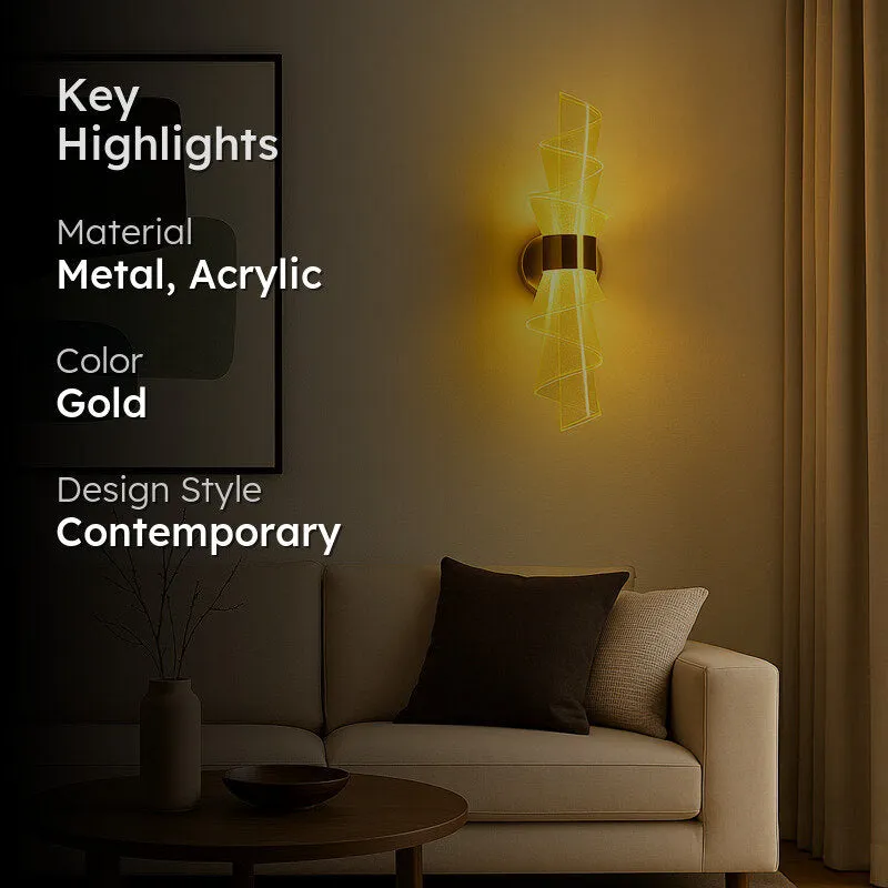 Scroll Lustra Acrylic & Metal Wall Lamp media 2