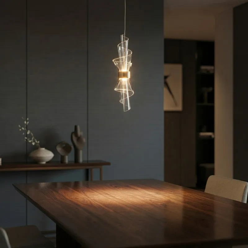 Luma Twisted Acrylic Ceiling Lamp media 1